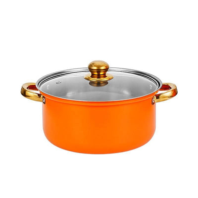 12 - piece wine - red non - stick stainless - steel soup pot set, induction - friendly for kitchen use.