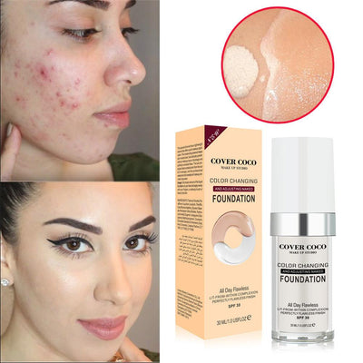 Color Changing Liquid Foundation Temperature Changing Complexion Liquid Foundation Color Changing Brightening Concealer Liquid Bb Cream