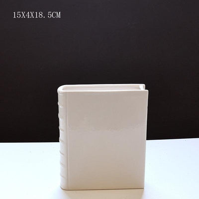 Book Vase - Ceramic, Cute & for Home Decor, with Flower & Shelf Options