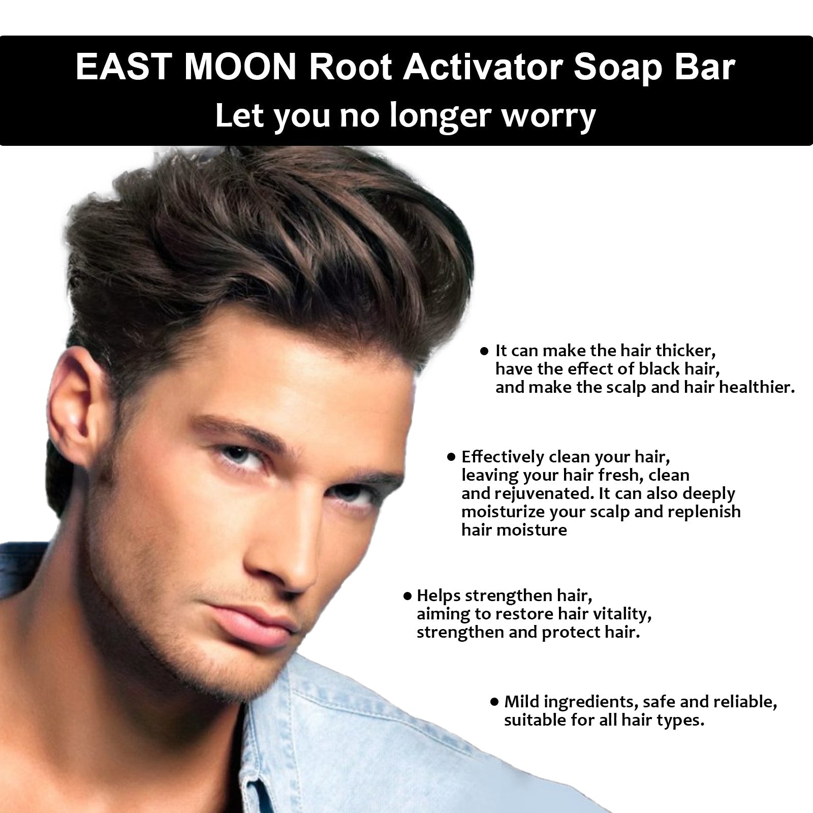 Root Activator Soap Bar, Hair Nourishing And Moisturizing Clean And Smooth Hair Roots Natural Black Thick Hair Care Shampoo Soap