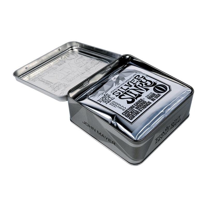 Ernie Ball John Mayer Silver Slinky Nickel Wound Electric Guitar Strings 3-Pack Tin - 10.5-47 Gauge