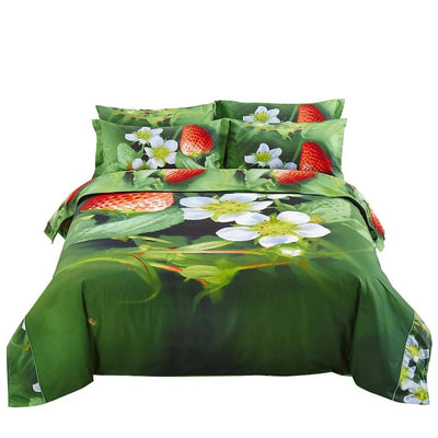Dolce Mela Fitted Bedding Duvet Cover Set - Nature