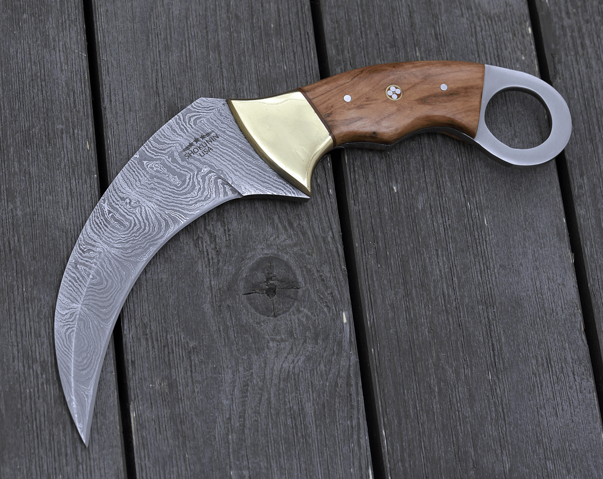 Phalanx Damascus Knife with Sheath