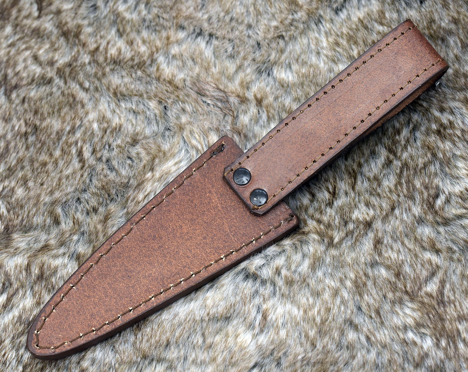 Prowler Damascus Hunting Fixed Blade Knife with G10 Handle & Leather Sheath