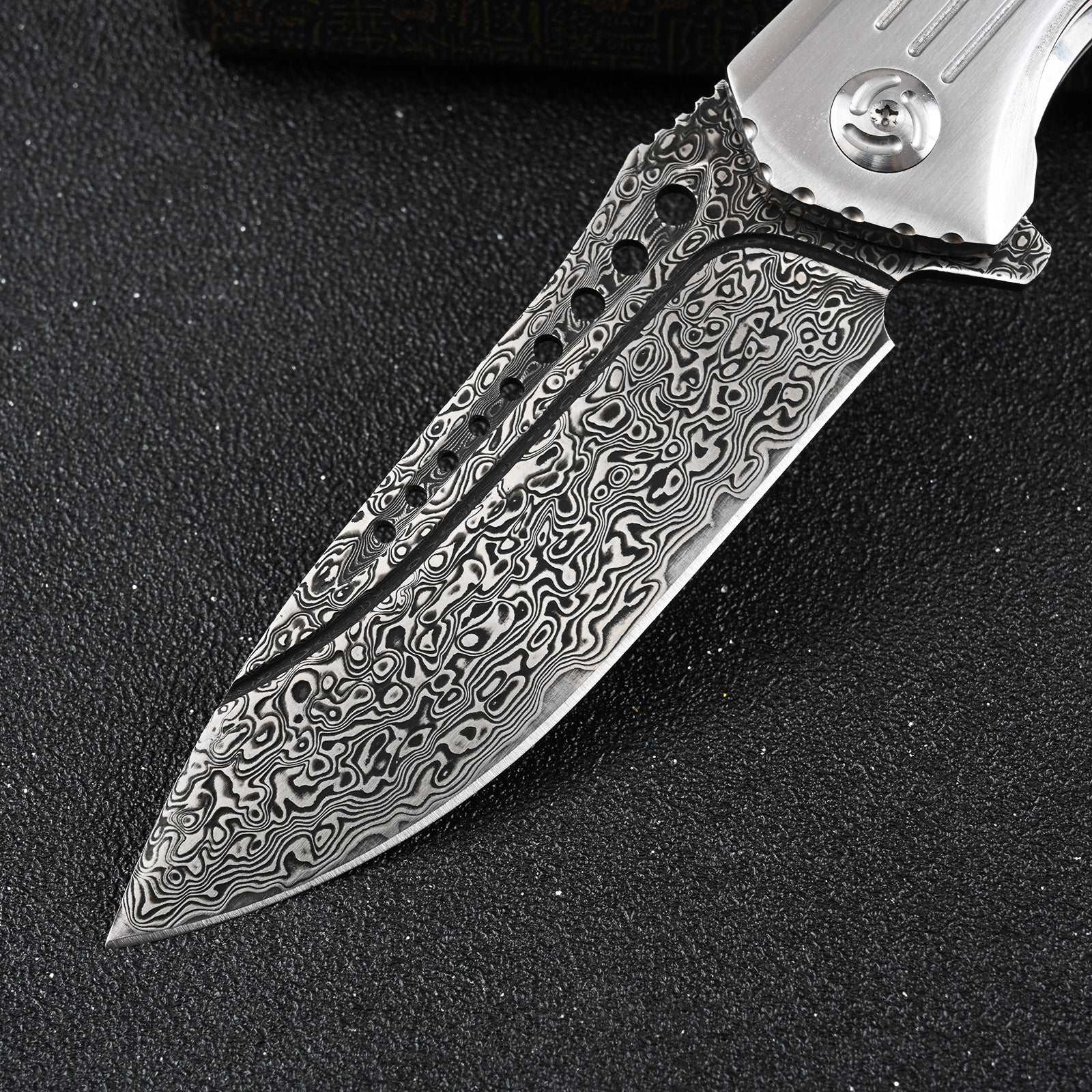 Ironbark Japanese Pocket Knife With VG-10 Damascus & Exotic Red Sandalwood Handle, Clip & Sheath