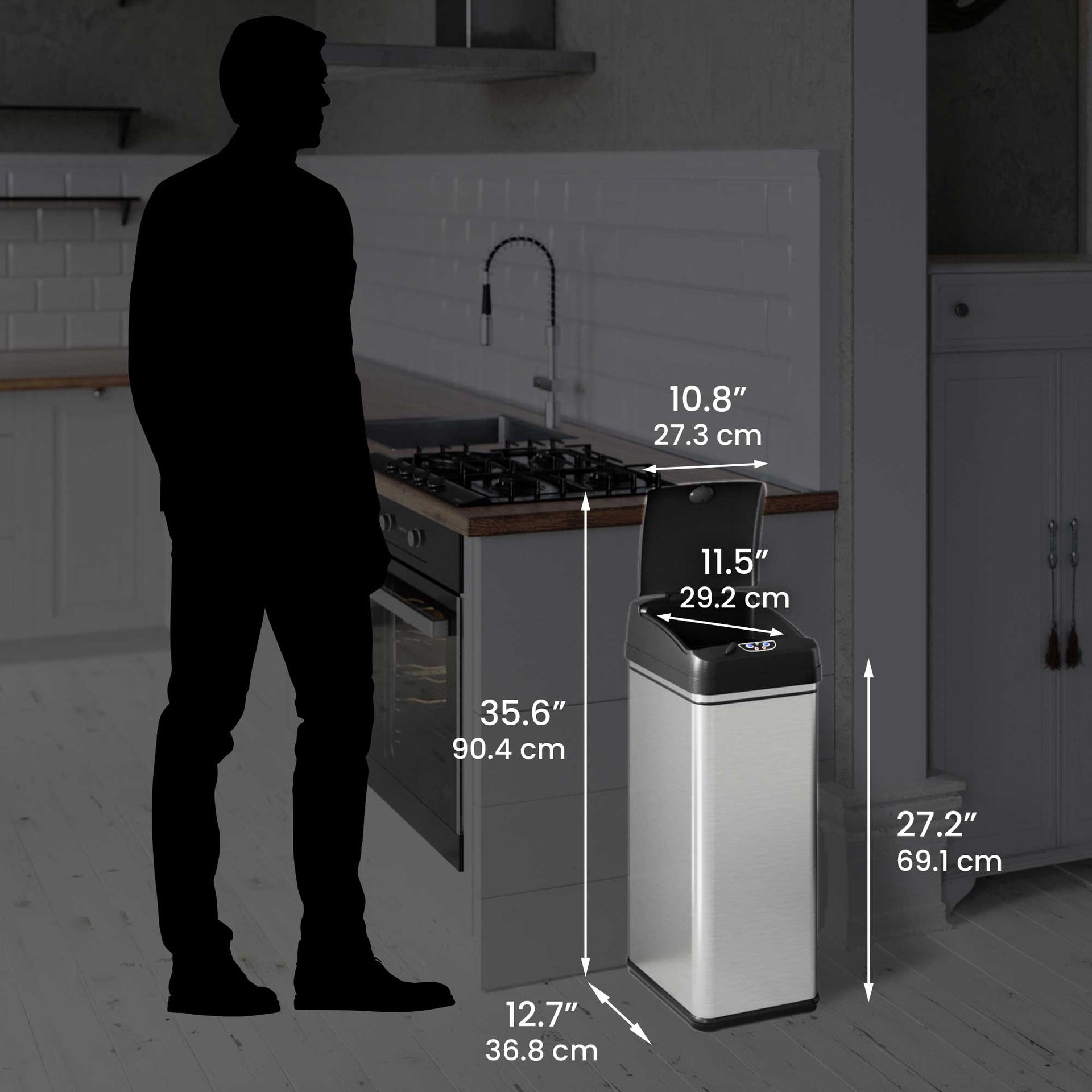 13 Gallon Sensor Trash Can with Pet-Proof Lid