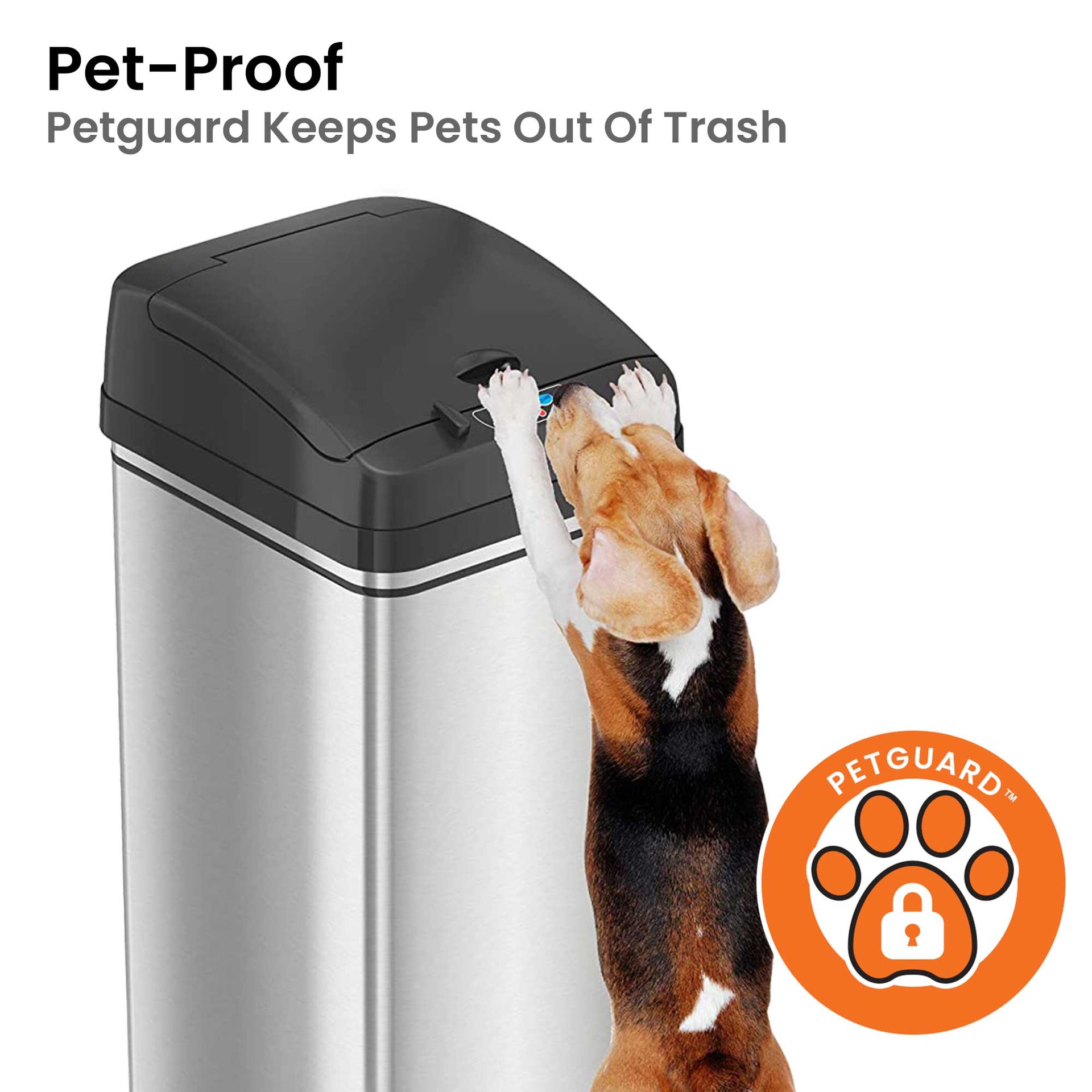 13 Gallon Sensor Trash Can with Pet-Proof Lid