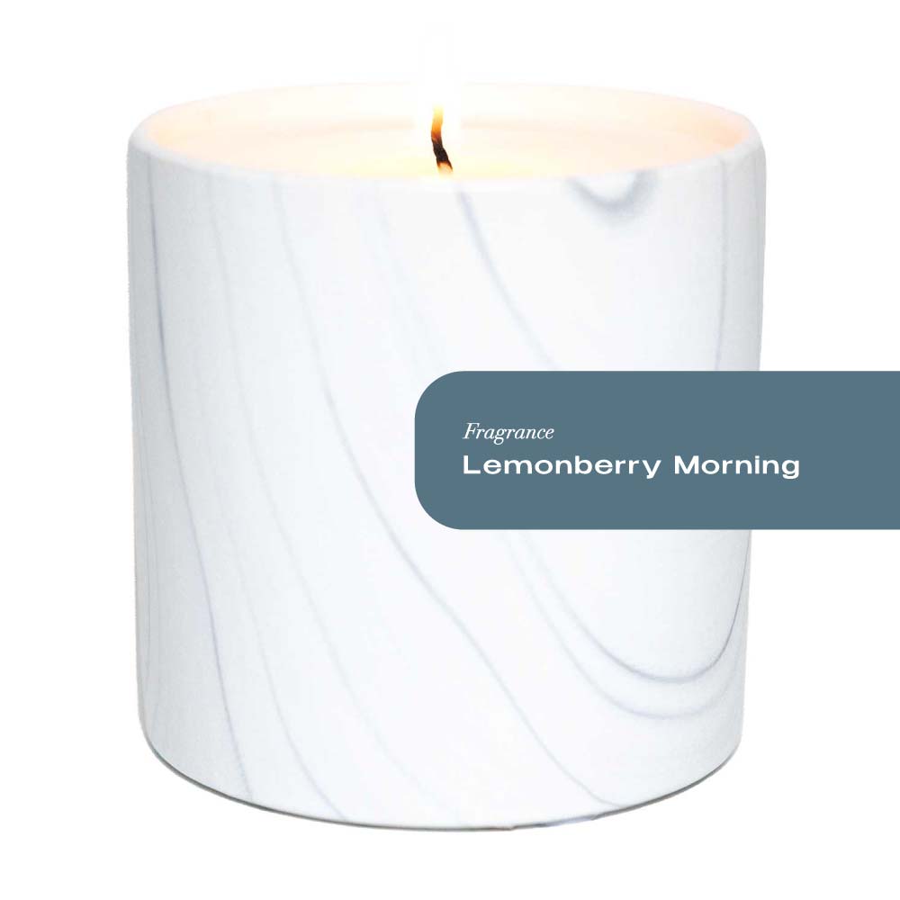 Lemonberry Morning White Marble Candle 6oz