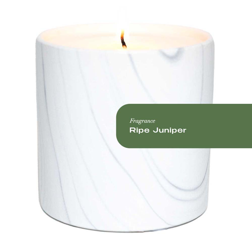 Ripe Juniper White Marble Candle 6oz
