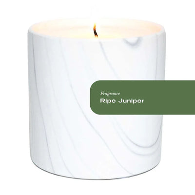 Ripe Juniper White Marble Candle 6oz