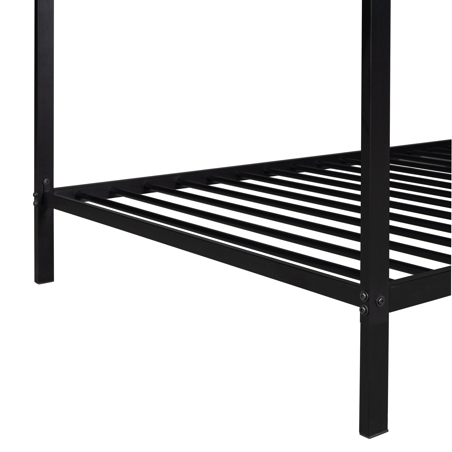 House Bed Frame Twin Size Kids Bed Frame Metal Platform Bed Floor Bed for Kids Boys Girls No Box Spring Needed Black