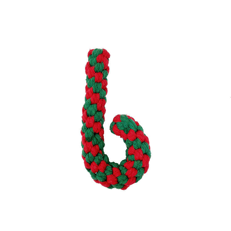 Christmas pet toy gift set dog teeth grinding bite resistant cotton rope hand woven