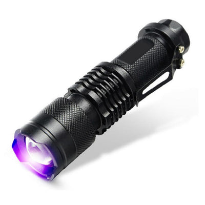 Mini 3 Modes LED UV Flashlight Q5 SK68 Waterproof Zoomable Lantern Torch 395nm Violet Light Lamp Used By AA Or 14500
