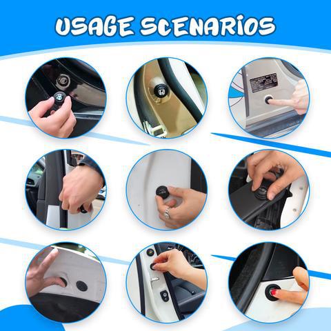 20pcs Universal Branded Silicone Car Door Shock Absorbing Buffers Protector Stickers Bumper, Fluorescent and Blac