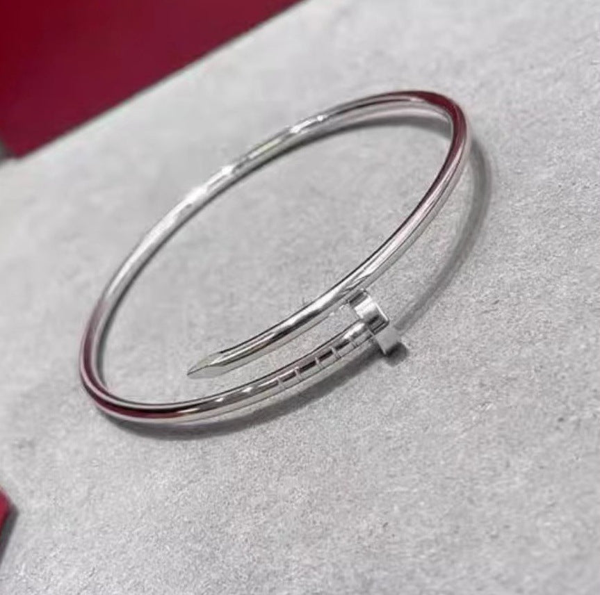 Precision Thick Plating Head and Tail Diamond Fashion Three-Circle Full Diamond Couple Bracelet