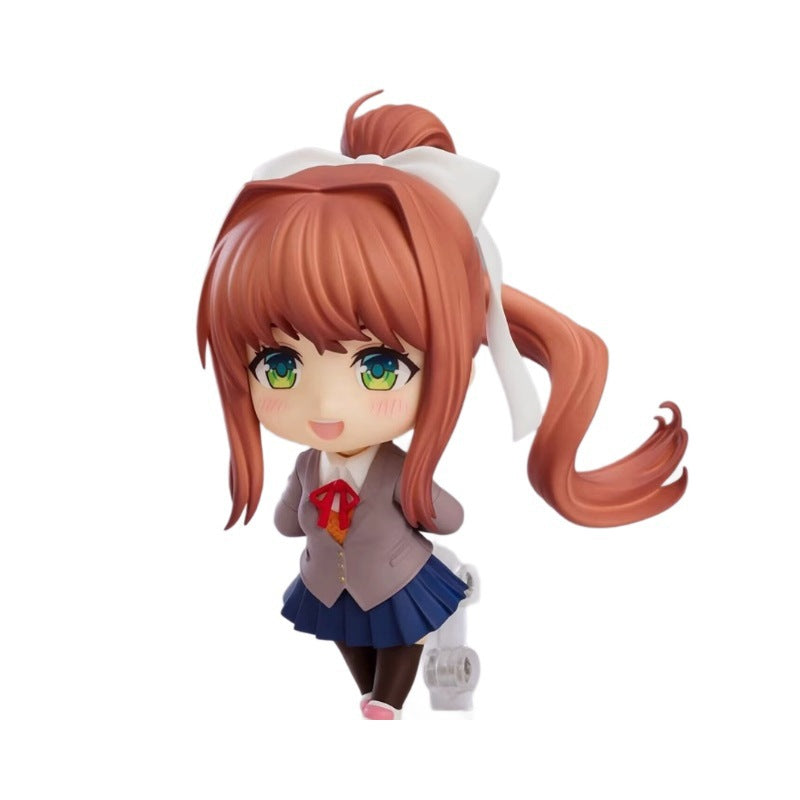 Q-version Clay Man Heartbeat Literary Department Monica Face Changing Mobile Anime Handmade Model Doll