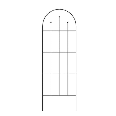 Outdoor 80-inch Tall Garden Trellis in Black Powder Coated Steel Finish
