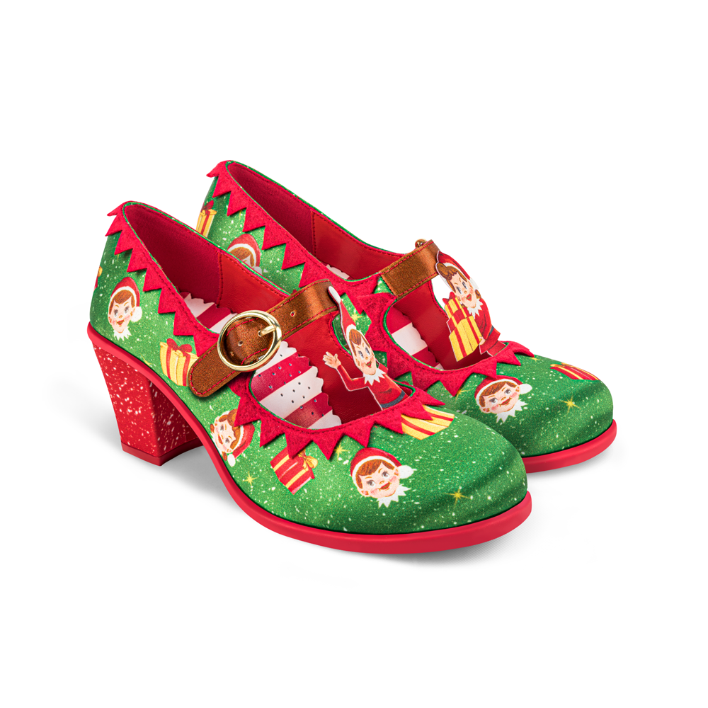 Chocolaticas® Mid Heels ELF Women's Mary Jane Pump