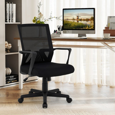 Ergonomic Desk Chair with Lumbar Support and Rocking Function-Black