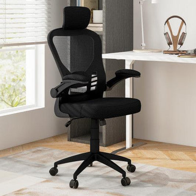 Ergonomic Mesh Office Chair with Adjustable Height for Home Office-Black