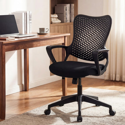 Ergonomic Office Chair Height Adjustable Computer Desk Chair with Breathable Butterfly Back-Black