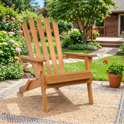 Folding Acacia Wood Oversized Adirondack Chair