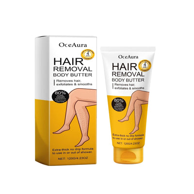 Hair Removal Body Butter, Gentle Hair Removal Non-Irritating Underarm Leg Hair Hand Hair Deep Cleansing Hair Removal Cream For Skin