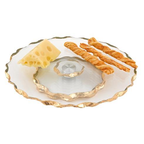 Goldedge & Silveredge Serve Ware Hand Decorated Gold Leaf Chiseled Edge 13