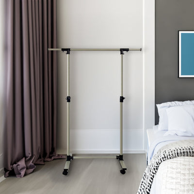 Short hanger, used for hanging heavy-duty rolling hangers with bottom racks and wheels for clothes