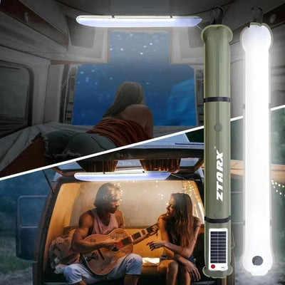 Outdoor folding inflatable camping light solar inflatable light waterproof magnetic suction column portable lantern