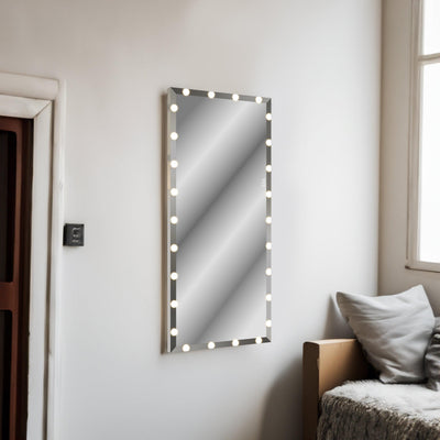 72X32 inch Hollywood full body mirror with light dressing mirror with 3 color modes of lighting standing floor mirror touch co