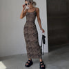 Strap top dress with waist bag and buttocks backless and slimming dress