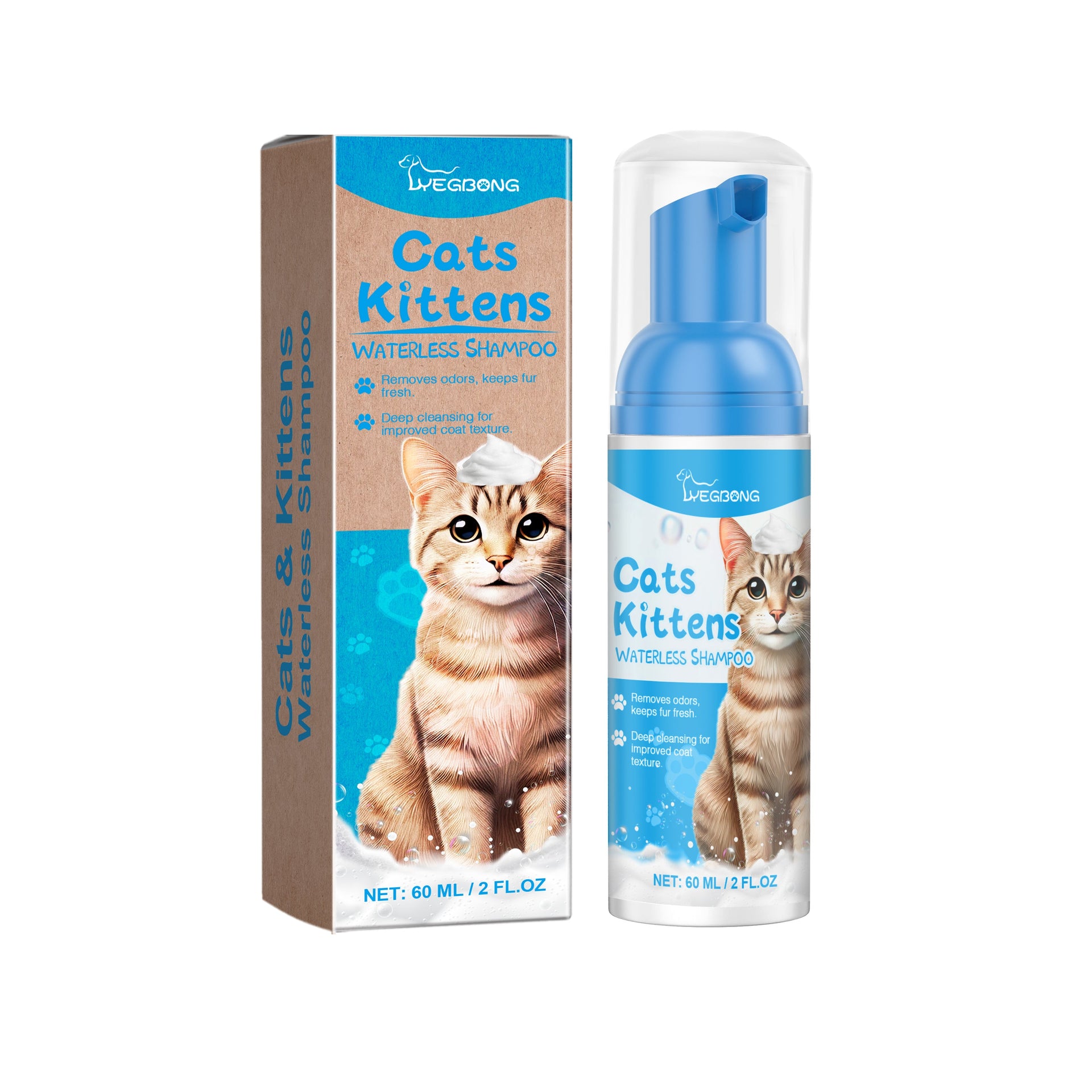 Cat Cleaning Mousse With Kitty Cleaning Foam Pet Care Gentle Non-Irritating Cleaning Mousse