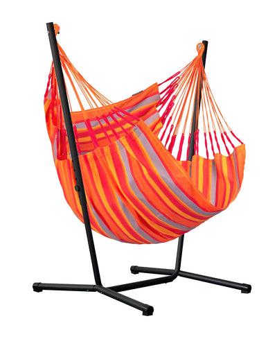 Fiji Outdoor Toucan – Weather-Resistant Comfort Size Hammock Chair with Galvanized Steel Stand