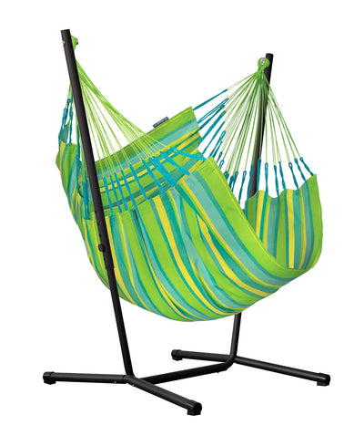 Fiji Outdoor Lime – Weather-Resistant Comfort Size Hammock Chair with Galvanized Steel Stand