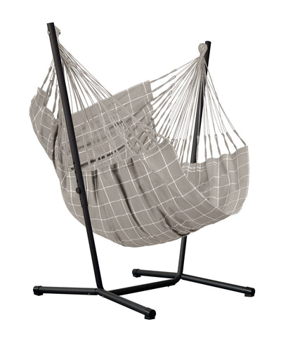 Fiji Outdoor Almond – Weather-Resistant Comfort Size Hammock Chair with Galvanized Steel Stand