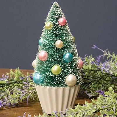 Spring or Christmas Teal Bottle Brush Tree