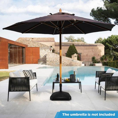 Fillable Umbrella Base with Shell Texture and 3 Coupler Sizes-Black
