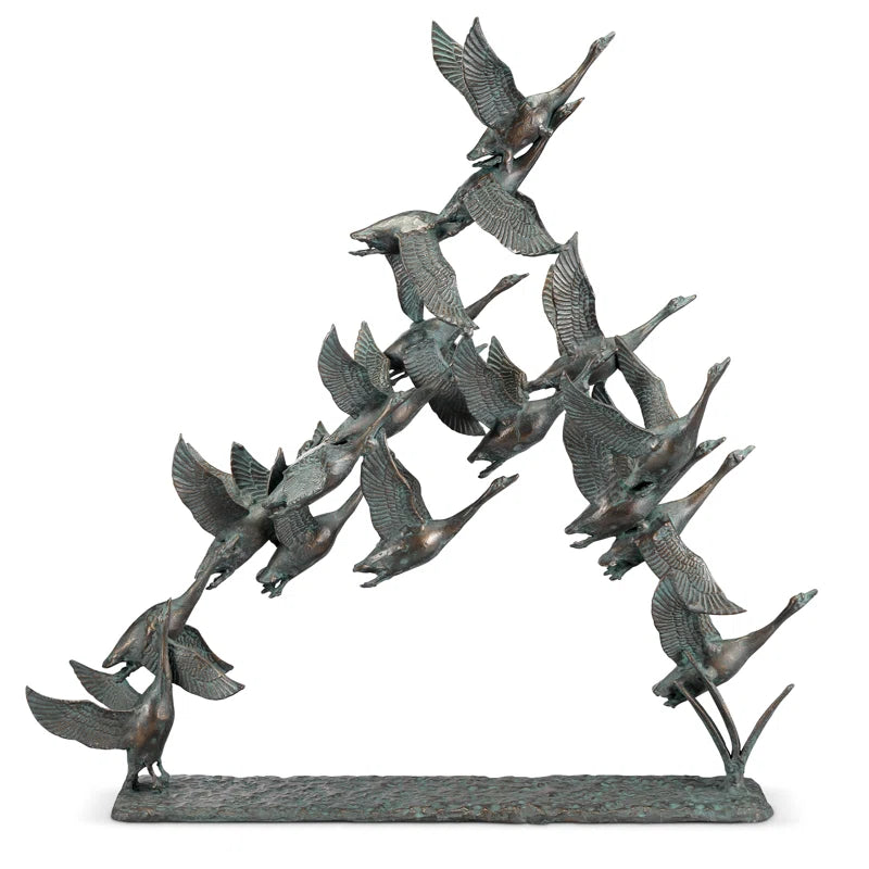 Flock of Ducks Aluminum Sculpture