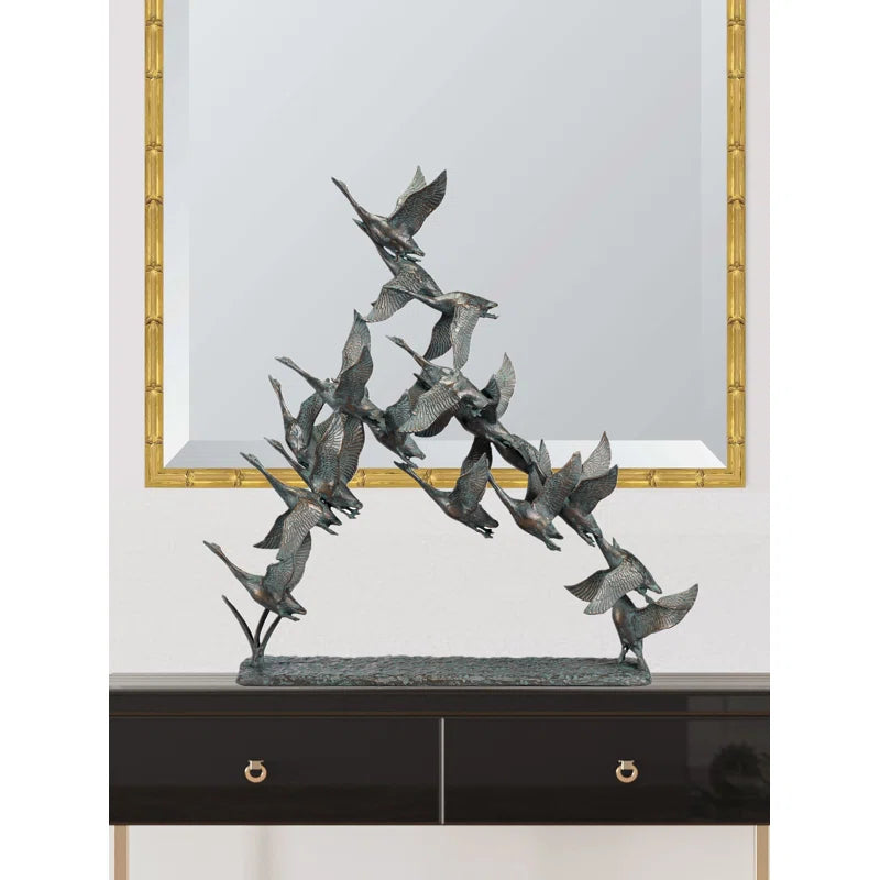 Flock of Ducks Aluminum Sculpture