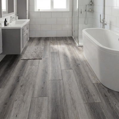 Floor Tile Vinyl Flooring Waterproof Vinyl Plank Flooring-Gray