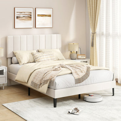 Full Size Velvet Upholstered Platform Bed Frame