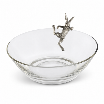 Climbing Bunny Glass Serving / Salad Bowl