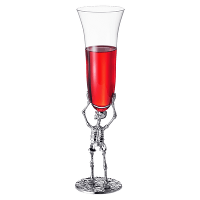 Skeleton Champagne Flute Glass | Single | 7.5oz Halloween Skeleton Glasses 10