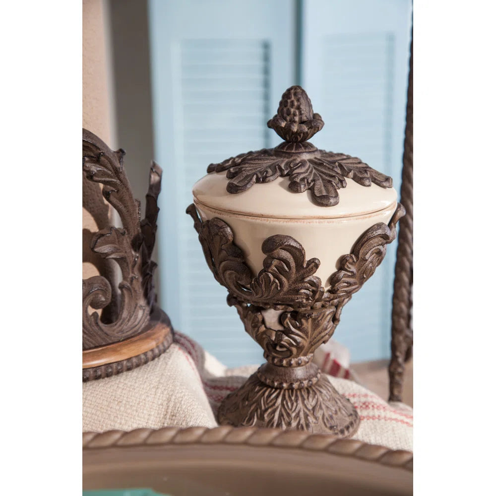 Acanthus Stoneware Lidded Nut Bowl