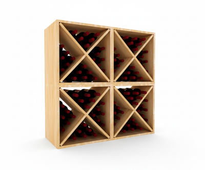 Modular Wine Cube Bin Storage for Various Size Bottles Stackable Design