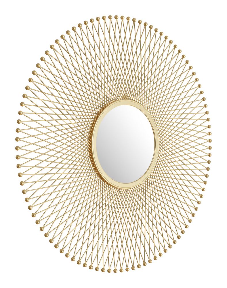 Zuo Modern Glow Round Mirror 35 H x 35 W x 1316 D Gold