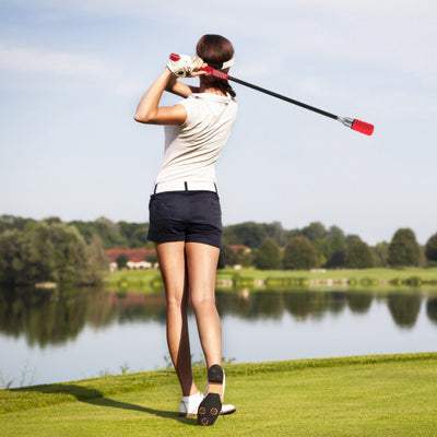 Golf Swing Trainer Click Stick Swing Training Aid for Speed Flexibility Balance-Red