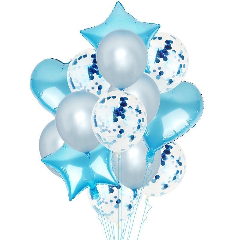 14Pcs Multi Confetti Balloons For Happy Birthday Party Balloons In Several Luxury Variant Helium Ballons For Celebrations for Boy Girls and Babies party