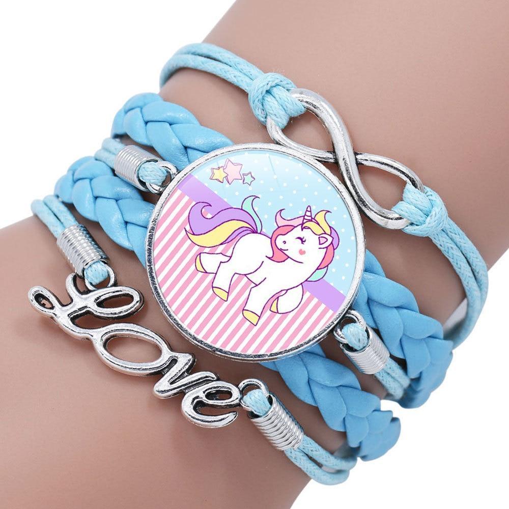 Intereting Unicorn Braided Kids Bracelet for Girls Friendship Bracelets Jewelry Multi-layer Charm Fashion Bracelet